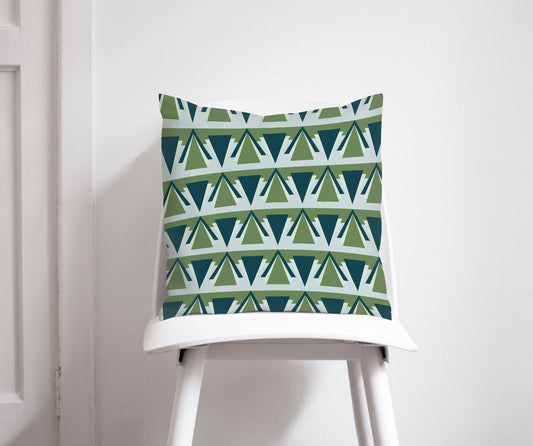 Green and Grey Art Deco Design Cushion, Throw Pillow - Shadow bright