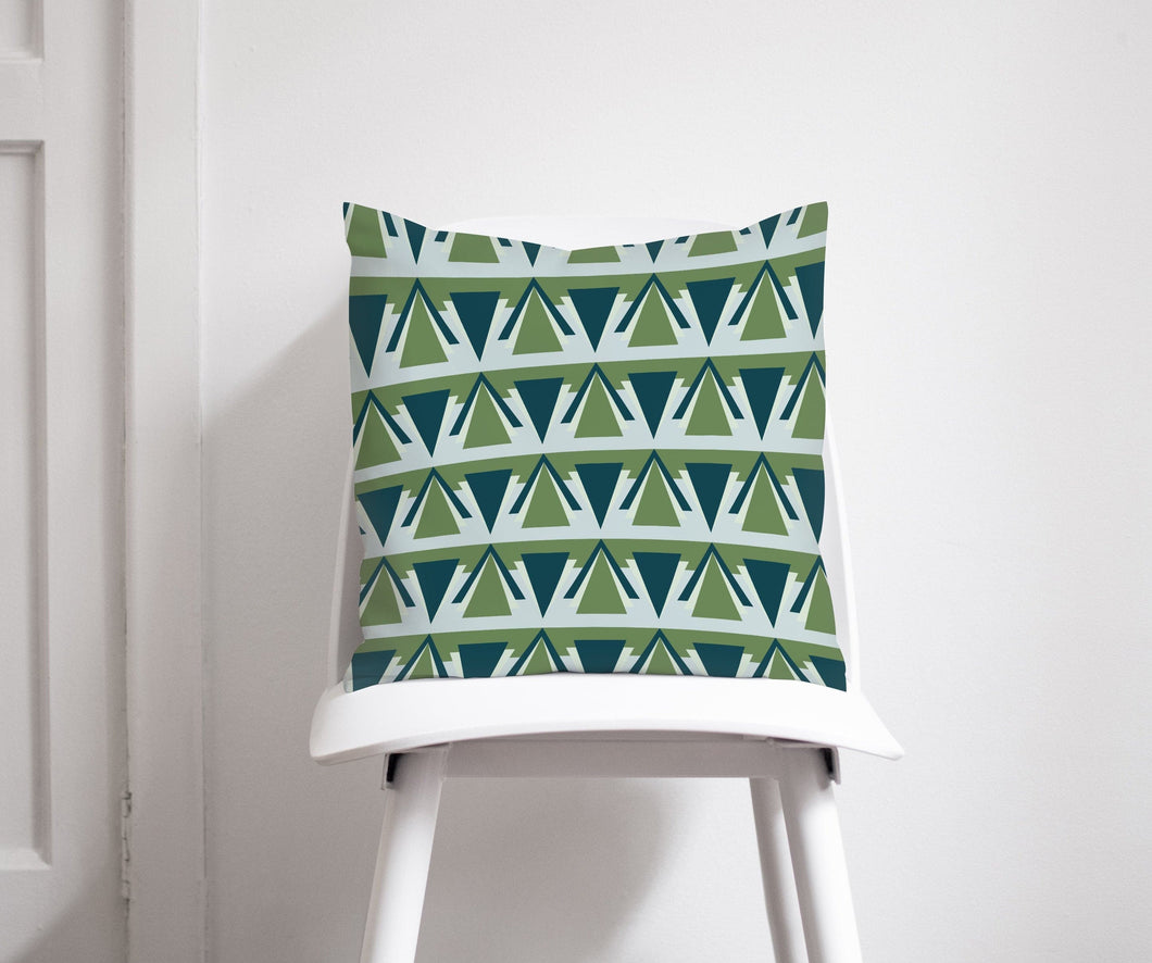 Green and Grey Art Deco Design Cushion, Throw Pillow - Shadow bright