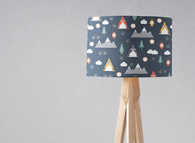 Load image into Gallery viewer, Navy Blue Camping Theme Lampshade, Ceiling or Table Lamp Shade - Shadow bright
