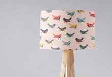 Load image into Gallery viewer, Pink Lampshade with a Multicoloured Birds Design, Ceiling or Table Lamp Shade - Shadow bright
