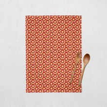 Load image into Gallery viewer, Orange Tea Towels with a 70&#39;s Retro Design, Dish Towels, Kitchen Towels - Shadow bright
