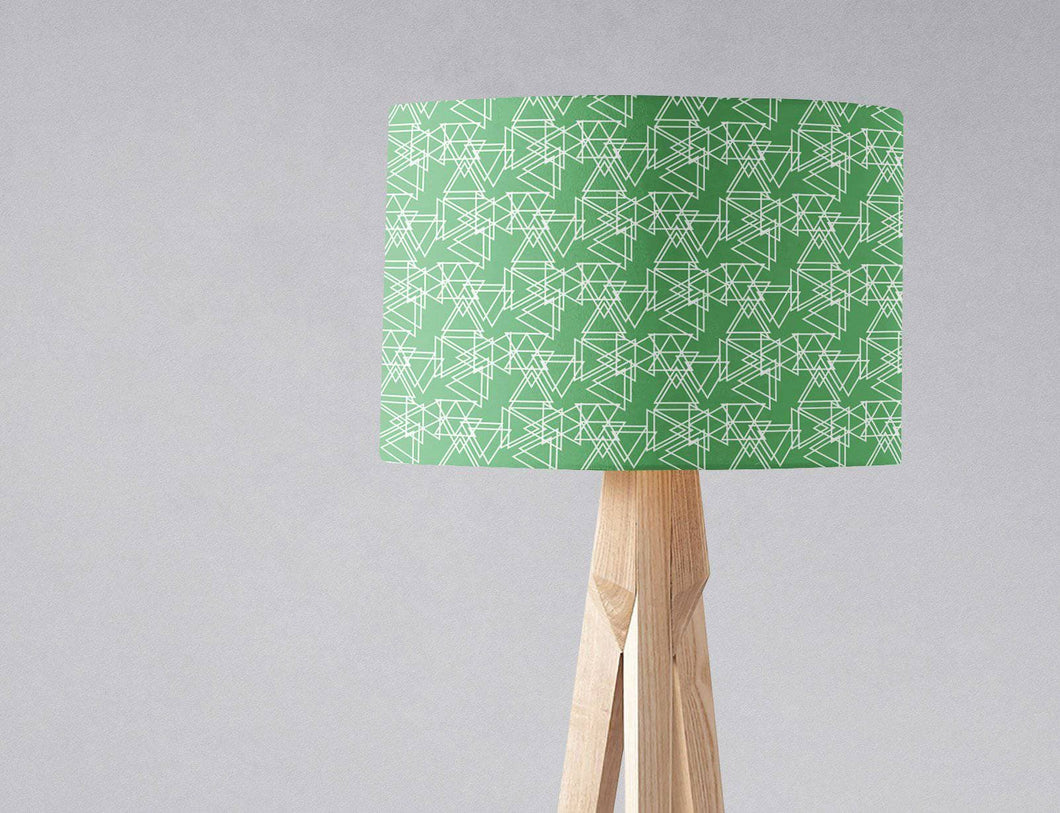Green and White Triangles Lamp Shade - Shadow bright