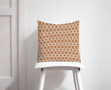 Load image into Gallery viewer, Copper and White Geometric Lines Cushion, Throw Pillow - Shadow bright

