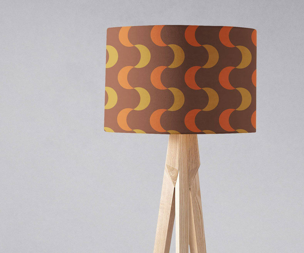 Brown and Orange Retro 1970's Design Lampshade, Ceiling or Table Lamp Shade - Shadow bright