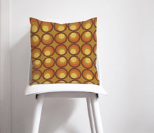 Load image into Gallery viewer, Mustard, Brown and Orange Cushion with a 70&#39;s Retro Design, Throw Pillow - Shadow bright
