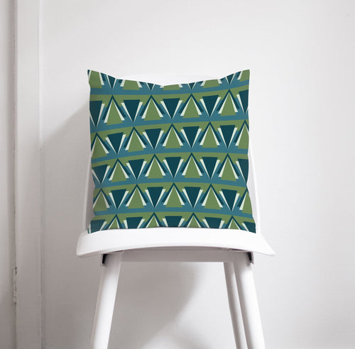 Green and Blue Art Deco Design Cushions, Throw Pillow - Shadow bright