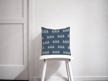 Load image into Gallery viewer, Navy Blue Cushion with a Scandi Forest Design, Throw Pillow - Shadow bright
