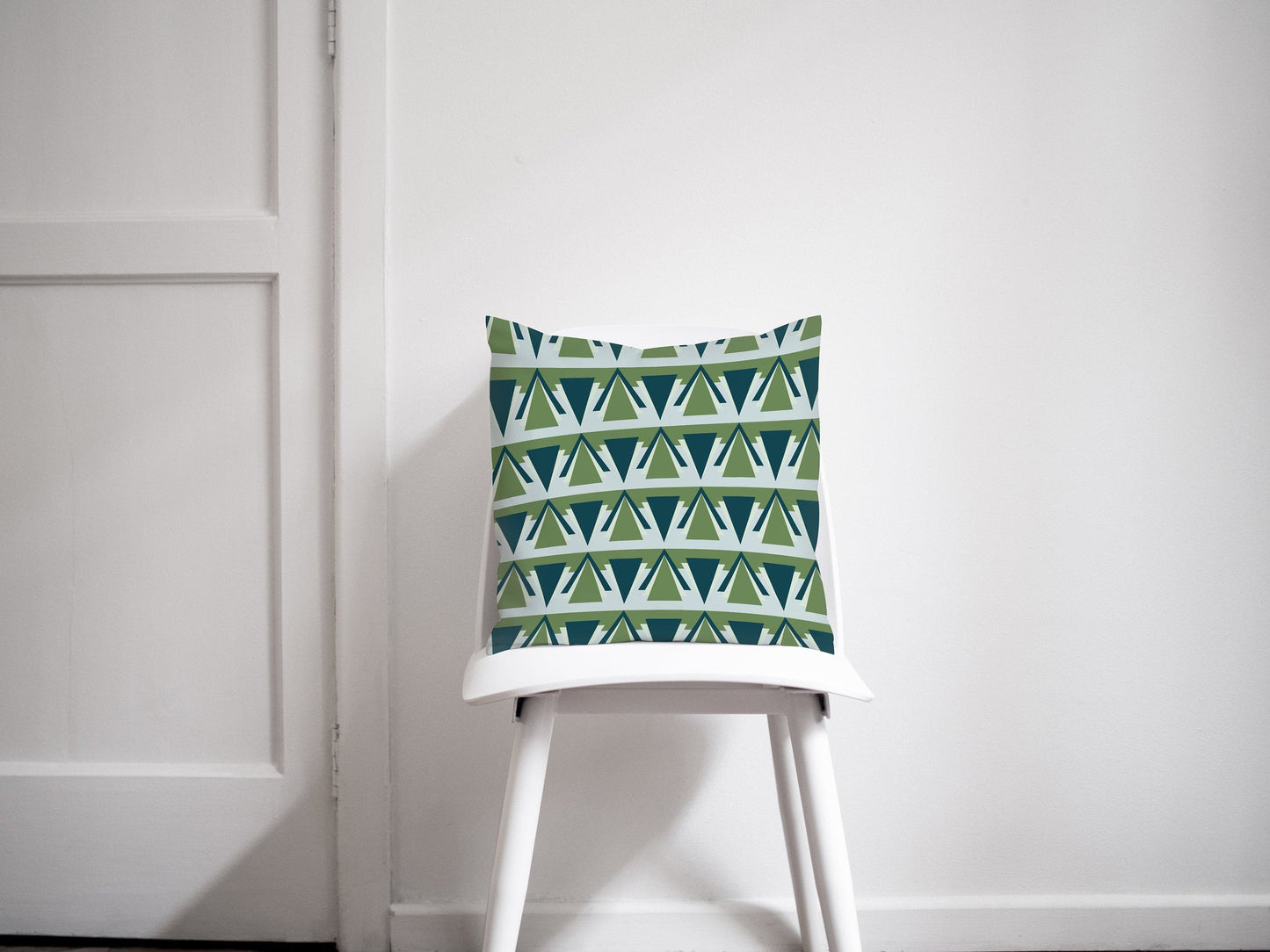 Green and Grey Art Deco Design Cushion, Throw Pillow - Shadow bright