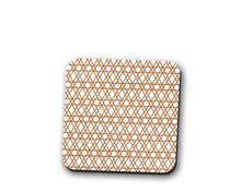 Load image into Gallery viewer, White Coasters with a Copper Geometric Lines Design, Table Decor Drinks Mat - Shadow bright
