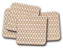 Load image into Gallery viewer, White Coasters with a Copper Geometric Lines Design, Table Decor Drinks Mat - Shadow bright
