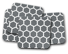 Load image into Gallery viewer, Grey Coasters with a White Hexagon Design, Table Decor Drinks Mat - Shadow bright
