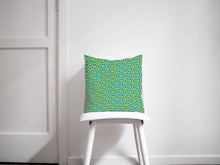 Load image into Gallery viewer, Green Cushion with a Green and Blue Circles 70&#39;s Retro Design, Throw Pillow - Shadow bright
