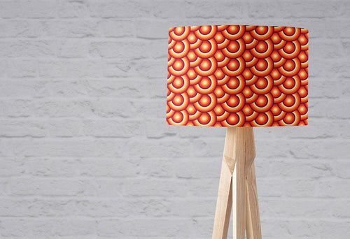 Orange and Brown Circles Design Retro 70's Lampshade, Ceiling or Table Lamp Shade - Shadow bright
