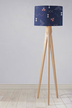 Load image into Gallery viewer, Navy Blue Lampshade with a Kilim Design, Ceiling  or Table Lamp Shade - Shadow bright
