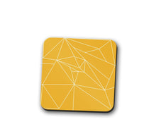 Load image into Gallery viewer, Yellow Coasters with a White Line Geometric Design, Table Decor Drinks Mat - Shadow bright

