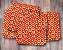 Load image into Gallery viewer, Orange Retro 70&#39;s Design Coasters, Table Decor Drinks Mat - Shadow bright
