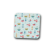 Load image into Gallery viewer, Pale Blue Coasters with a Seaside Design, Table Decor Drinks Mat - Shadow bright
