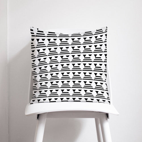 Black and white Geometric Design Cushion, Throw Pillow - Shadow bright