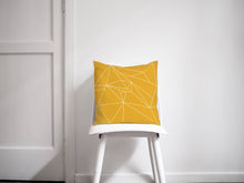 Load image into Gallery viewer, Yellow Cushion with a White Lines Geometric Design, Throw Pillow - Shadow bright
