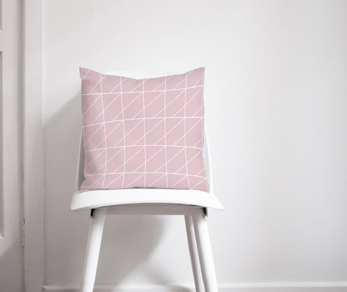 Pink Cushion with a White Geometric Design, Throw Pillow - Shadow bright