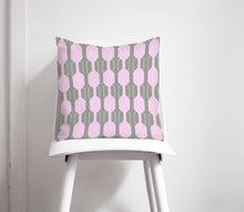 Load image into Gallery viewer, Grey Cushions with a Pink Geometric Design, Throw Pillow - Shadow bright
