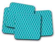 Load image into Gallery viewer, Turquoise with White Geometric Design, Table Decor Drinks Mat - Shadow bright
