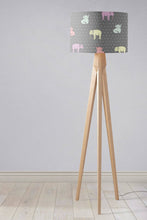 Load image into Gallery viewer, Grey with Lemon and Pink Elephant Lampshade, Ceiling or Table Lamp Shade - Shadow bright
