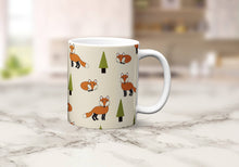 Load image into Gallery viewer, Cream Mug with a Fox Design, Tea or Coffee Cup - Shadow bright
