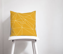 Load image into Gallery viewer, Yellow Cushion with a White Lines Geometric Design, Throw Pillow - Shadow bright
