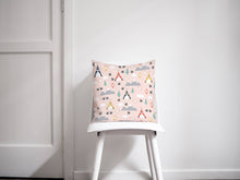 Load image into Gallery viewer, Pink Cushion with a Camping Theme Design, Throw Pillow - Shadow bright

