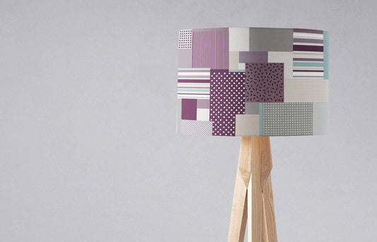 Purple Memphis Style Lampshade, Ceiling or Table Lamp Shade - Shadow bright