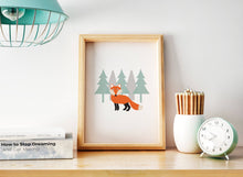 Load image into Gallery viewer, Woodland Fox Wall Art, Poster, Print - Shadow bright
