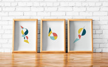 Load image into Gallery viewer, Geometric Design Set of 3 Wall Art, Poster, Print - Shadow bright
