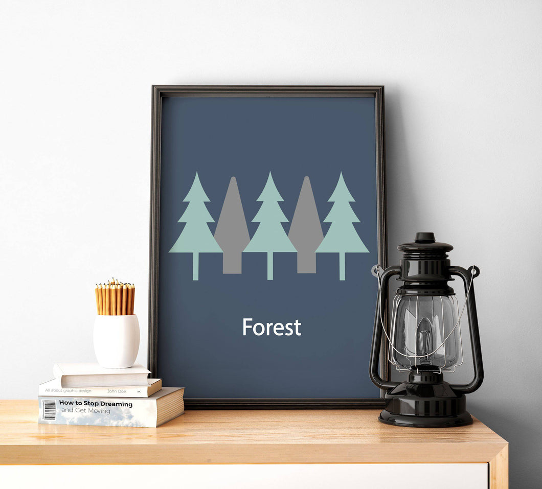 Forest Wall Art, Poster Print - Shadow bright