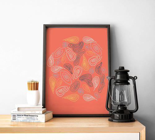 Coral Abstract Wall Print, Poster - Shadow bright