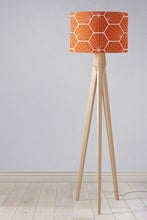 Load image into Gallery viewer, Orange Lampshade with a White Hexagon Design, Ceiling or Table Lamp Shade - Shadow bright
