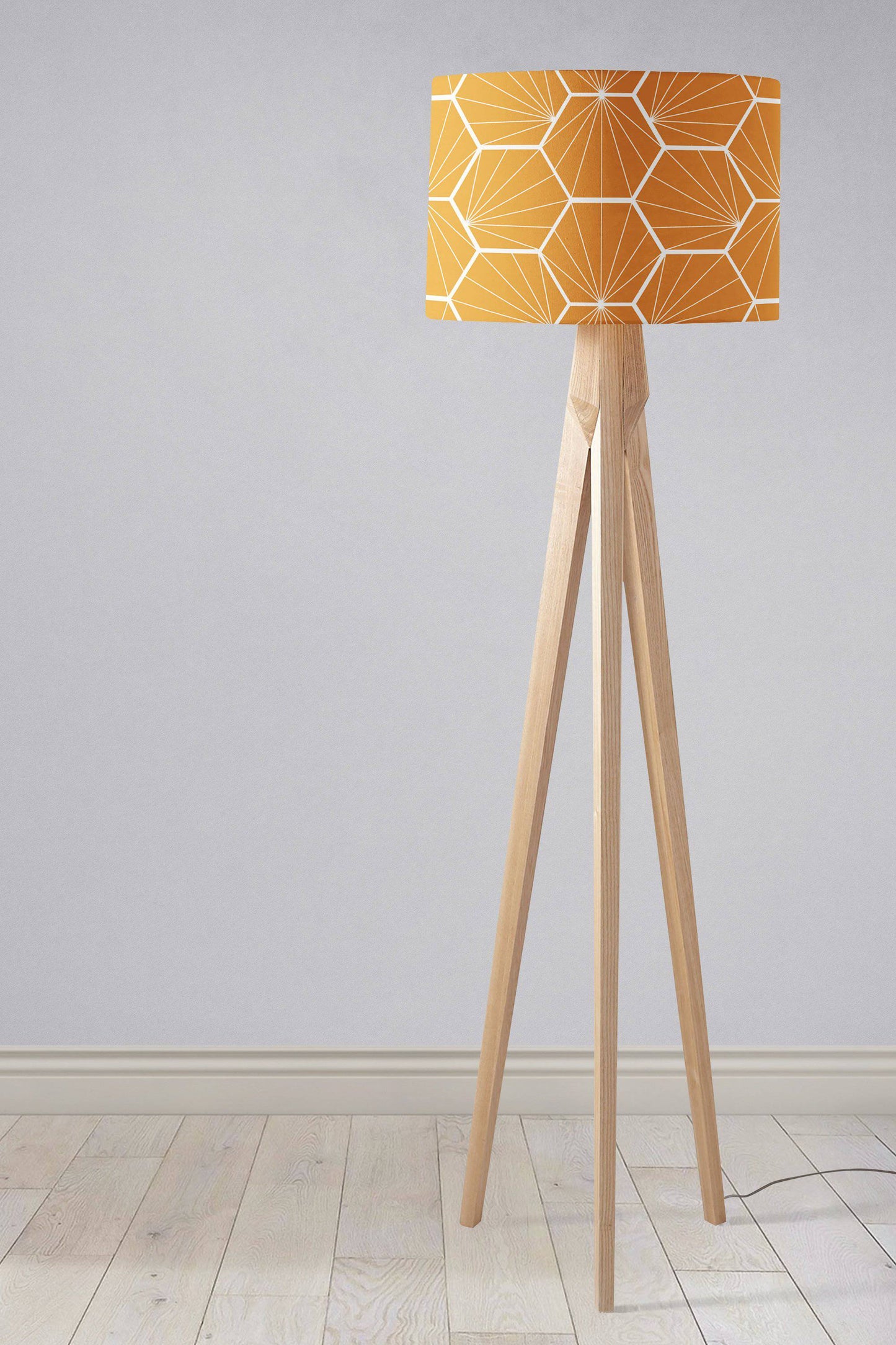 Butterscotch Yellow Geometric Hexagons Lampshade, Ceiling or Table Lamp Shade - Shadow bright