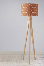 Load image into Gallery viewer, Hazel Brown Geometric Hexagons Lampshade, Ceiling or Table Lamp Shade - Shadow bright
