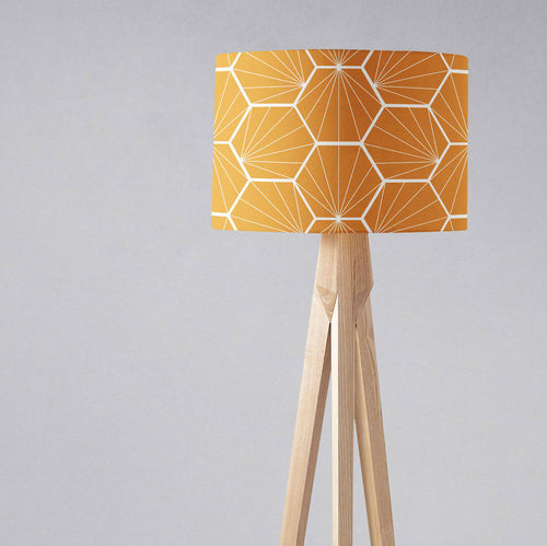 Butterscotch Yellow Geometric Hexagons Lampshade, Ceiling or Table Lamp Shade - Shadow bright