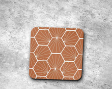 Load image into Gallery viewer, Hazel Coasters with a White Hexagon Design, Table Decor Drinks Mat - Shadow bright
