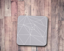 Load image into Gallery viewer, Grey Coasters with a White Lines Geometric Design, Table Decor Drinks Mat - Shadow bright
