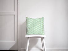 Load image into Gallery viewer, Mint Green Cushion with a Gold and White Spotted Design, Throw Pillow - Shadow bright
