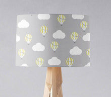 Load image into Gallery viewer, Grey and Lemon Hot Air Balloon Design Lampshade, Ceiling or Table Lamp Shade - Shadow bright
