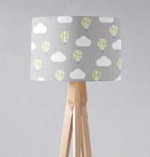 Load image into Gallery viewer, Grey and Lemon Hot Air Balloon Design Lampshade, Ceiling or Table Lamp Shade - Shadow bright
