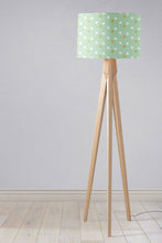 Load image into Gallery viewer, Mint Green with White and Gold Spots Lampshade, Table or Ceiling Light Shade - Shadow bright
