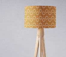 Load image into Gallery viewer, Gold and White Retro Circles Lampshade - Shadow bright
