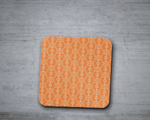 Load image into Gallery viewer, Orange and White Art Nouveau Design Coasters, Drinks Mat Table Decor - Shadow bright
