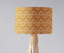 Load image into Gallery viewer, Gold and White Retro Circles Lampshade - Shadow bright
