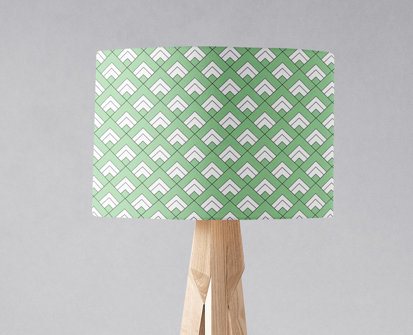 Light Green and White Geometric Tiles Design Lampshade, Ceiling or Table Lamp Shade - Shadow bright