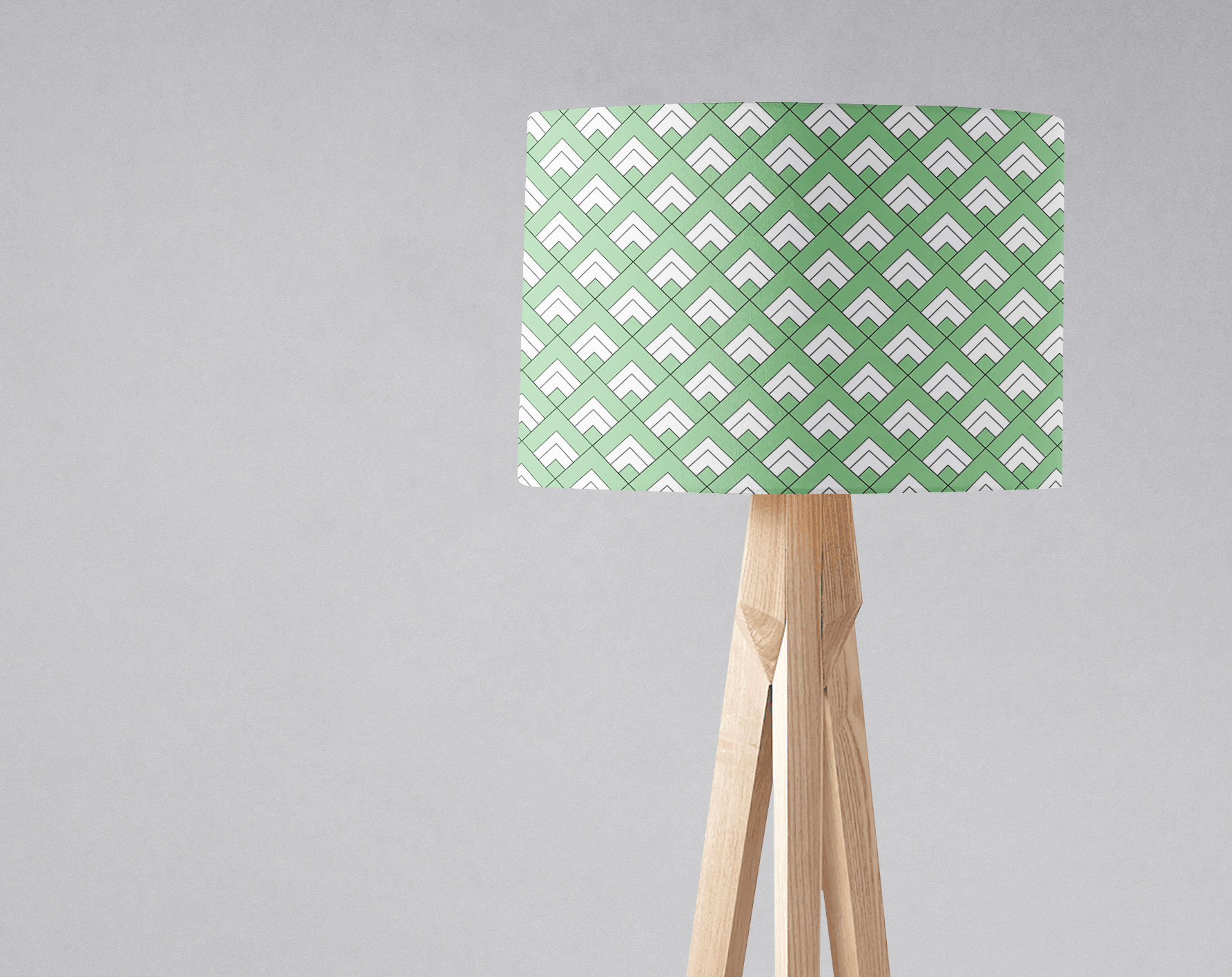 Light Green and White Geometric Tiles Design Lampshade, Ceiling or Table Lamp Shade - Shadow bright